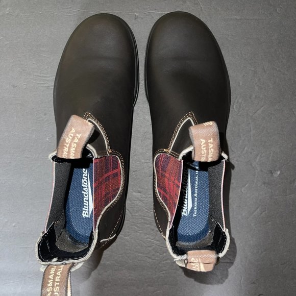 New Women's Blundstone Chelsea Boots Size 10 Stout Brown Tartan Plaid Hiking - Picture 5 of 11